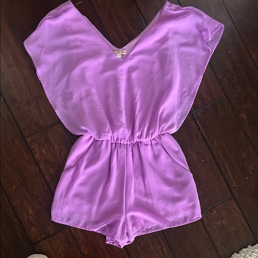 Gianni Bini Lavender/Purple Satin Romper